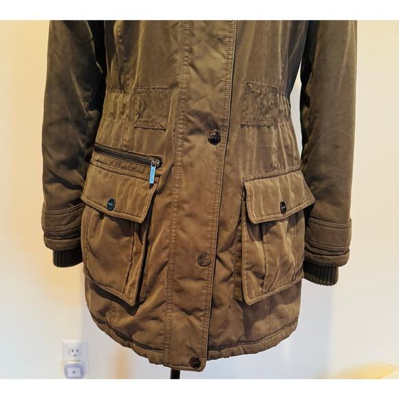 DKNY Womens Olive Army Green Water Resistant Anorak Utility Coat Jacket XS Small - Picture 8 of 16